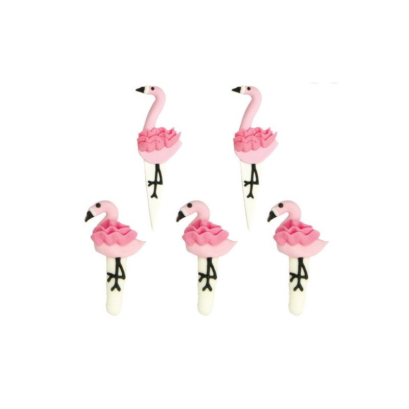 Flamingo Zucker Dekoration - 5p - Decora