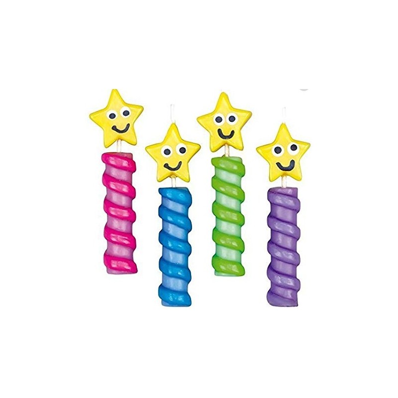 4 bougies "étoile en spirale" - 8,2 cm