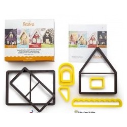 set 8 cookie cutter tale house 3D - Decora
