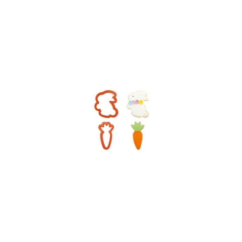 set 2 emportes-pièces  "lapin et carotte" - Decora