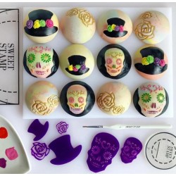 embosser Day of the Dead Elements - Sweet Stamp Amycakes