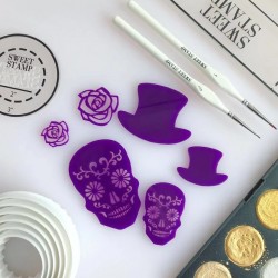 embosser Day of the Dead Elements - Sweet Stamp Amycakes