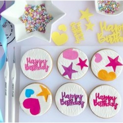 estampadora "happy birthday Elements" / elementos feliz cumpleaños - Sweet Stamp Amycakes