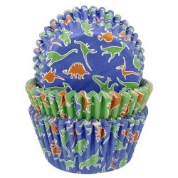 pirottini carta cupcakes - dinosauro - 75 pezzi - 5 x 3 cm - Dekora