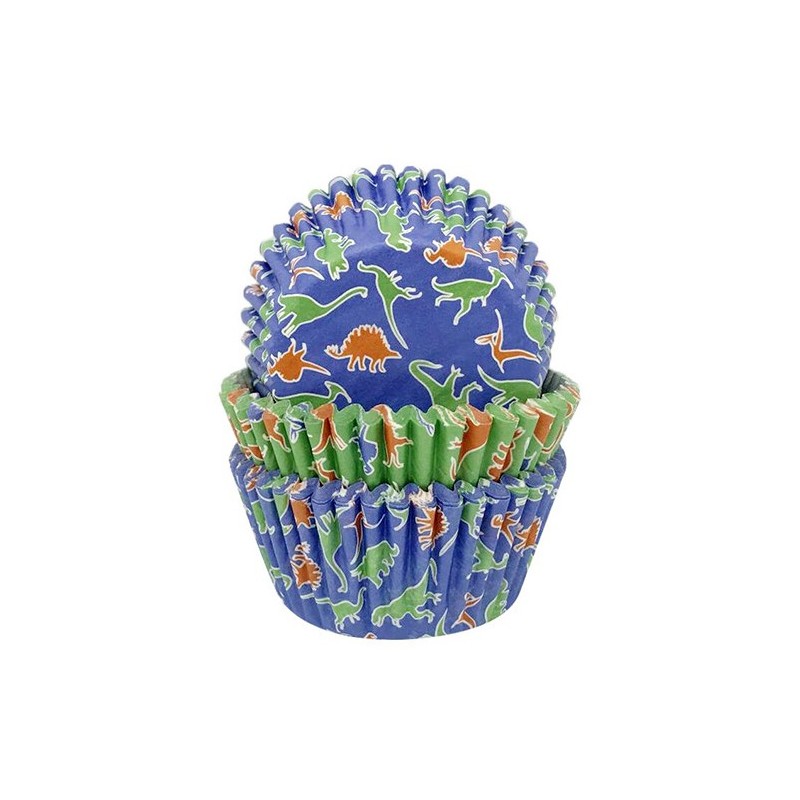 moldes de papel cupcakes - dinosaurio - 75 piezas - 5 x 3 cm - Dekora