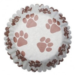 pirottini carta cupcakes - zampe impronta - 54 pezzi - 4.5 x 3 cm - Dekora
