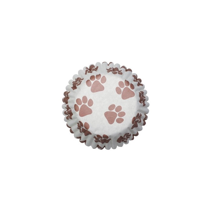 pirottini carta cupcakes - zampe impronta - 54 pezzi - 4.5 x 3 cm - Dekora