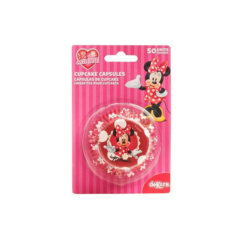 moldes de papel cupcakes - Minnie - 50 piezas - 7 x 3 cm - Dekora