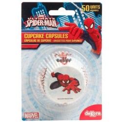moldes de papel cupcakes - Spiderman - 50 piezas - 7 x 3 cm - Dekora