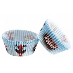 pirottini carta cupcakes - Spiderman - 50 pezzi - 7 x 3 cm - Dekora