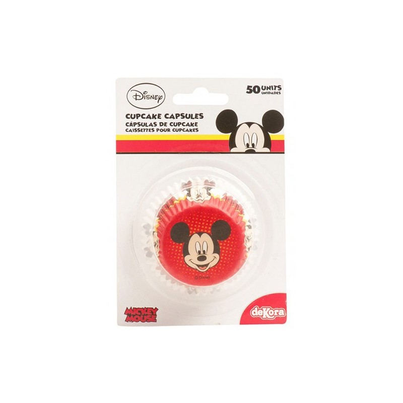 moldes de papel cupcakes - Mickey - 50 piezas - 7 x 3 cm - Dekora