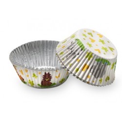 pirottini carta cupcakes - animali della giungla - 100 pezzi - 5 x 3 cm - Dekora