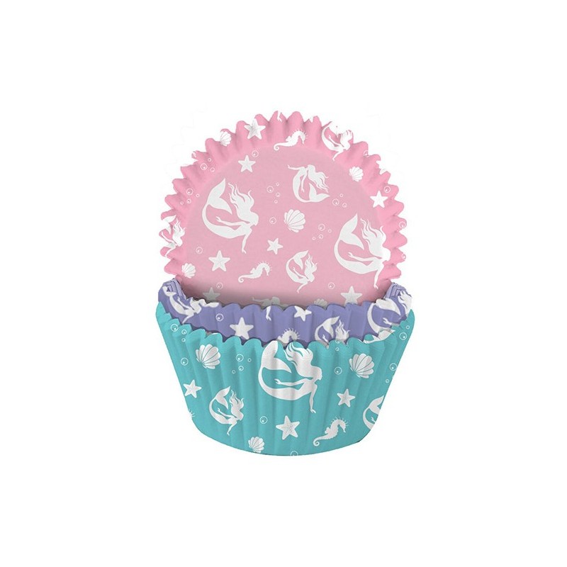 pirottini carta cupcakes - sirena - 75 pezzi - 4.8 x 3 cm - Dekora