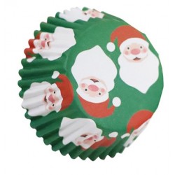 moldes de papel cupcakes - Papá Noel - 30 piezas - 7.4 x 3 cm - PME