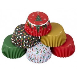 moldes de papel cupcakes - Navidad - 150 piezas - 5 x 3 cm - Wilton