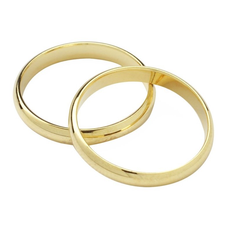 Gold Colour Wedding Rings - 17mm - Culpitt