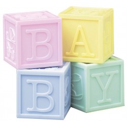 plastic topper - baby blocks - 4 pieces - Culpitt