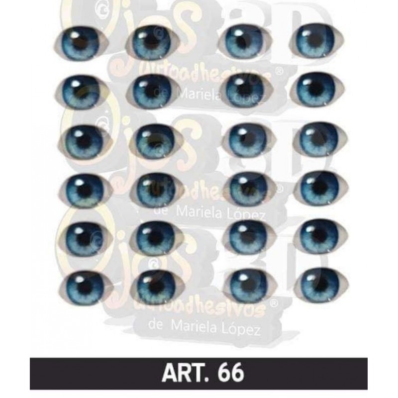 adhesive eyes resined 3D "M" - 066 - 12 pairs - Mariela Lopez
