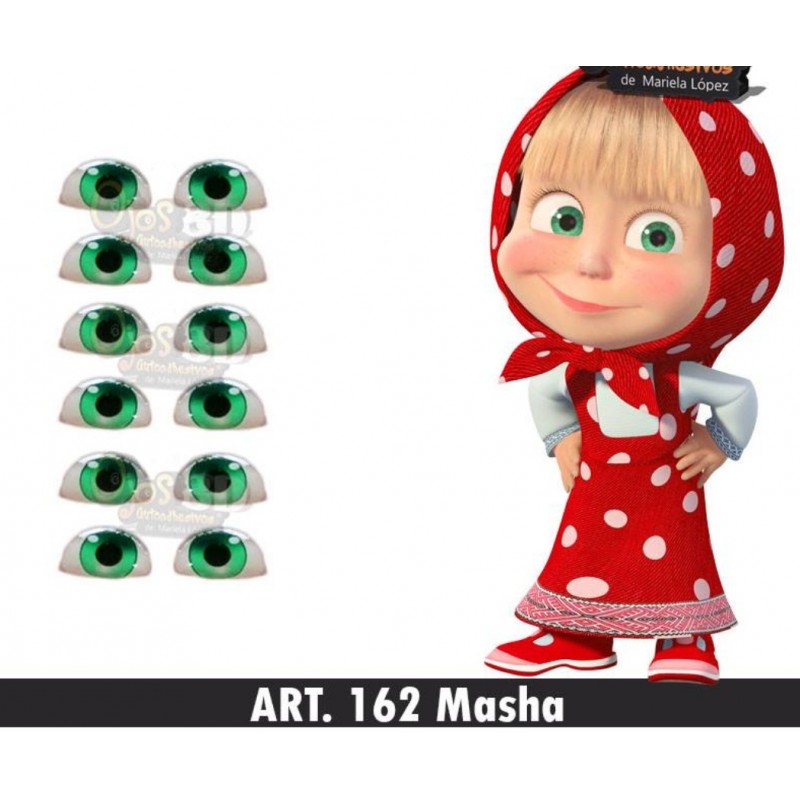 adhesive eyes resined 3D "M" - 162 - 12 pairs - Mariela Lopez