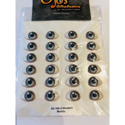 Ojos adhesivos 3D Resinados "M" - 1685-5 - 12 pares - Mariela Lopez