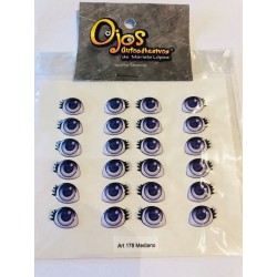 adhesive eyes resined 3D "M" - 178 - 12 pairs - Mariela Lopez