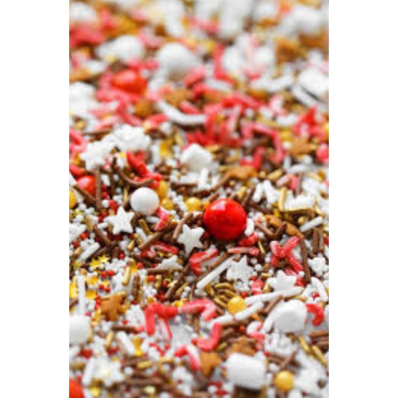 Sugar decoration sprinkles - "PEPPERMINT HOT COCOA" - 100g - Fancy Sprinkles