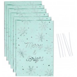 6 treat bags - "Merry & Bright" - Wilton