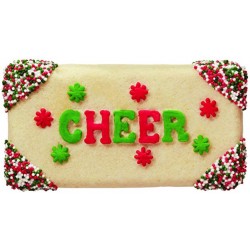 Plaque anti-adhésive pour biscuits - "voeux de Noël" - 6 cavités - Wilton