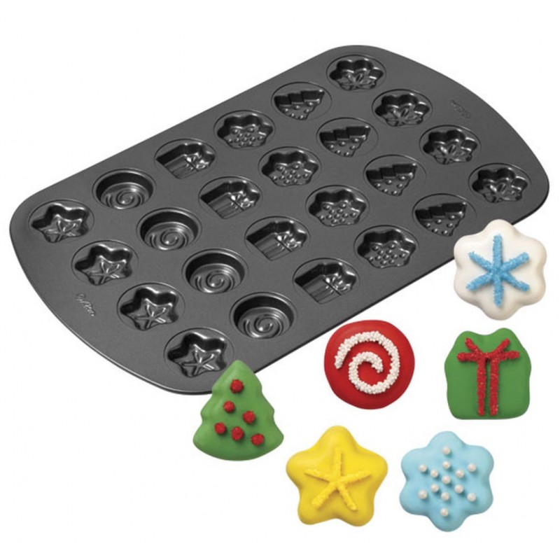 molde antiadherente para galletas de Navidad - 24 cavidades - Wilton