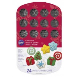 Plaque anti-adhésive pour biscuits de Noël - 24 cavités - Wilton