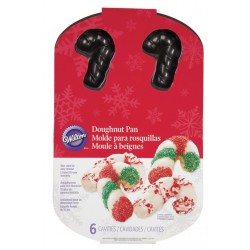 Plate non-stick - "candy cane" shape - 6 cavities - Wilton