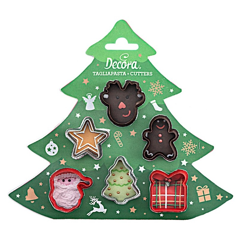 set 6 mini cookie cutters "christmas" - Decora