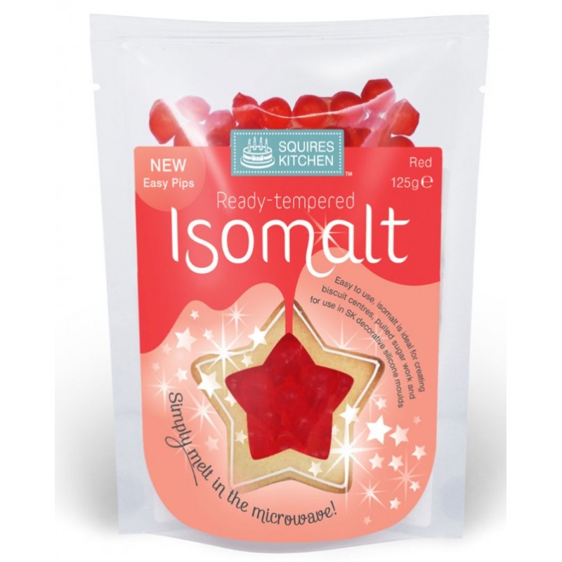 SK ready tempered isomalt - red - 125g - Squires Kitchen