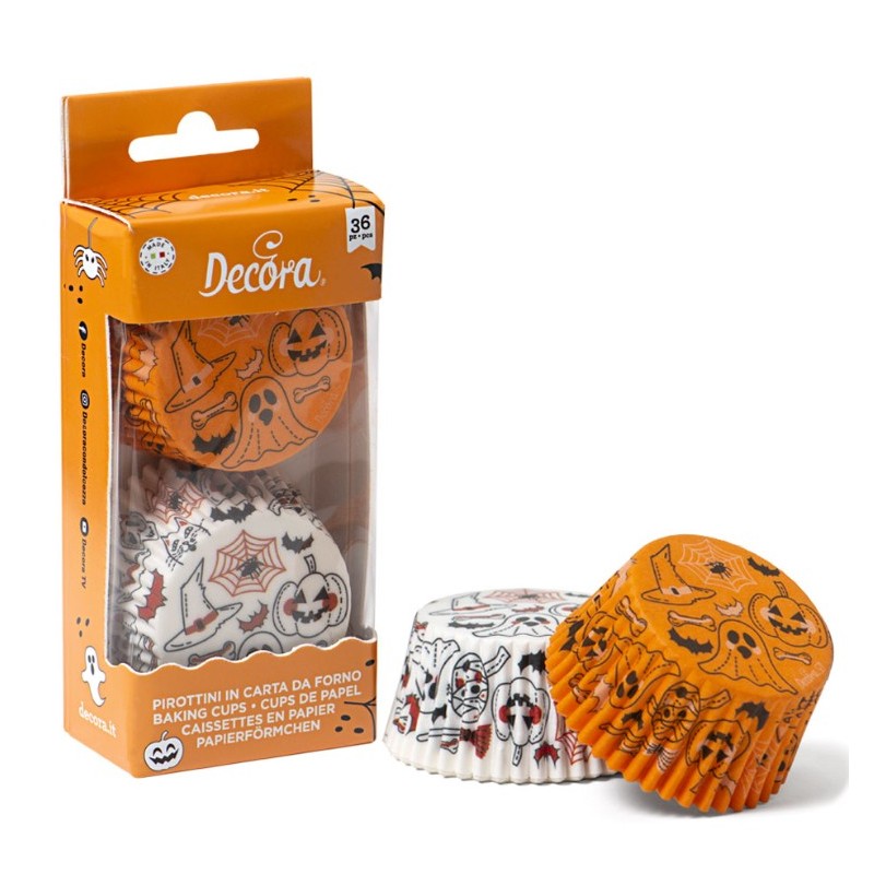 Baking cup "pumpkin & ghost" - 36p - 50 x 32 mm - Decora