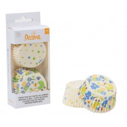 pirottini carta cupcakes - "baby party e pois" - 36pcs - 5 x 3.2 cm - Decora