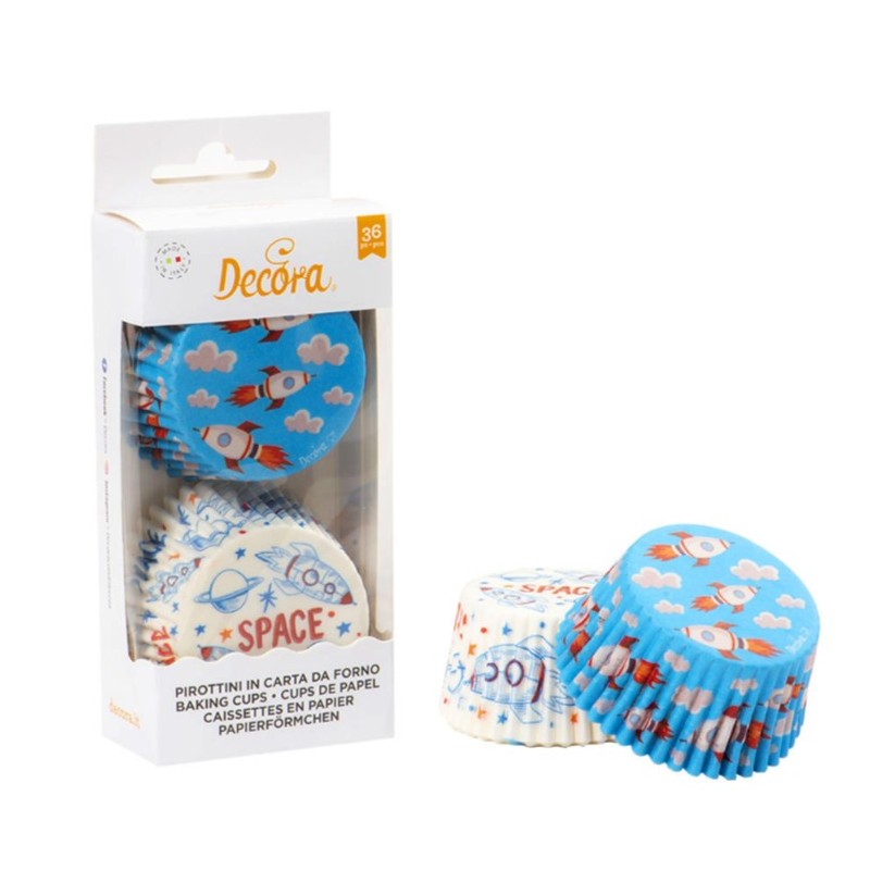 capsula cupcake "espacio" - 36p - 50 x 32 mm - Decora