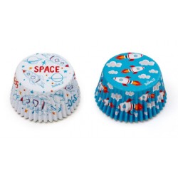 Baking cup "space" - 36p - 50 x 32 mm - Decora