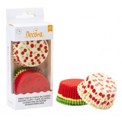 pirottini carta cupcakes - "frutti estivi" - 36pcs - 5 x 3.2 cm - Decora