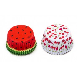 caissettes à cupcake  papier - "fruits d'été" - 36pcs - 5 x 3.2 cm - Decora