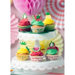 caissettes à cupcake  papier - "fruits d'été" - 36pcs - 5 x 3.2 cm - Decora