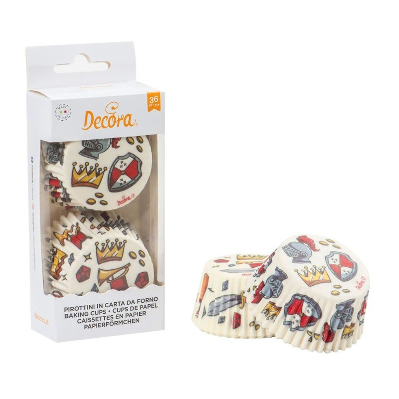 caissettes à cupcake  papier - "chevaliers" - 36pcs - 5 x 3.2 cm - Decora