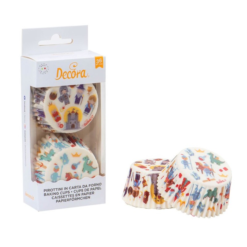 pirottini carta cupcakes - "fiabe" - 36pcs - 5 x 3.2 cm - Decora