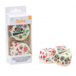 Caissettes à cupcake "hibou et girafe" - 36p - 50 x 32 mm - Decora