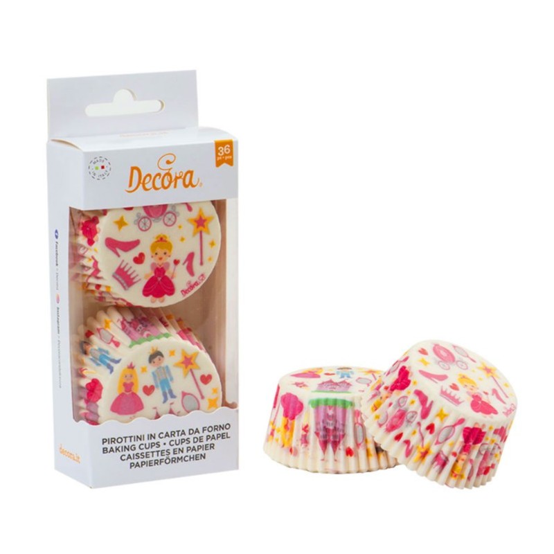 caissettes à cupcake  papier - "princesse" - 36pcs - 5 x 3.2 cm - Decora