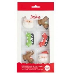 Santa Claus Sugar Decorations - 6p - Decora