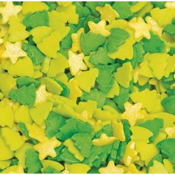 Décorations en sucre sprinkles - sapin et étoile - Decora - 60g