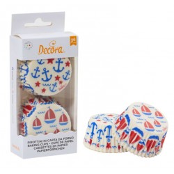 caissettes à cupcake  papier - "marin" - 36pcs - 5 x 3.2 cm - Decora