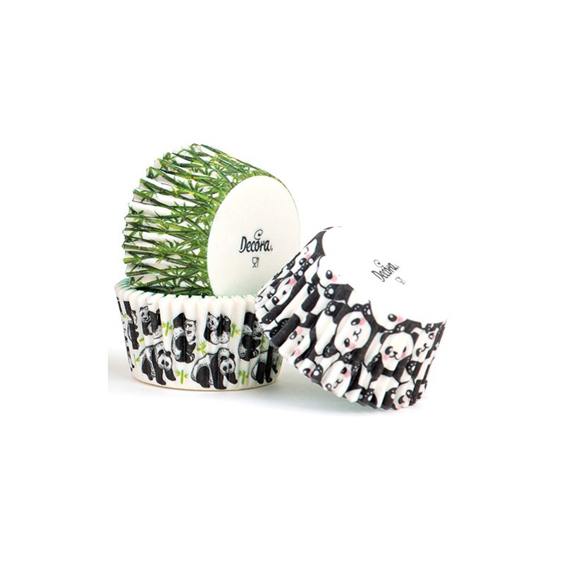 Caissettes à cupcake "panda" - 75p - 50 x 32 mm - Decora