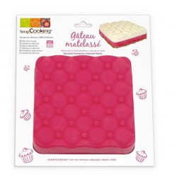 Silicone cake mold quilted square - ScrapCooking