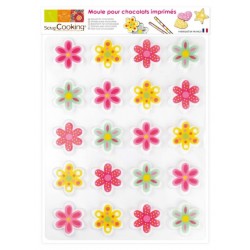 Blister Schokoladenform 20 Blumen - ScrapCooking